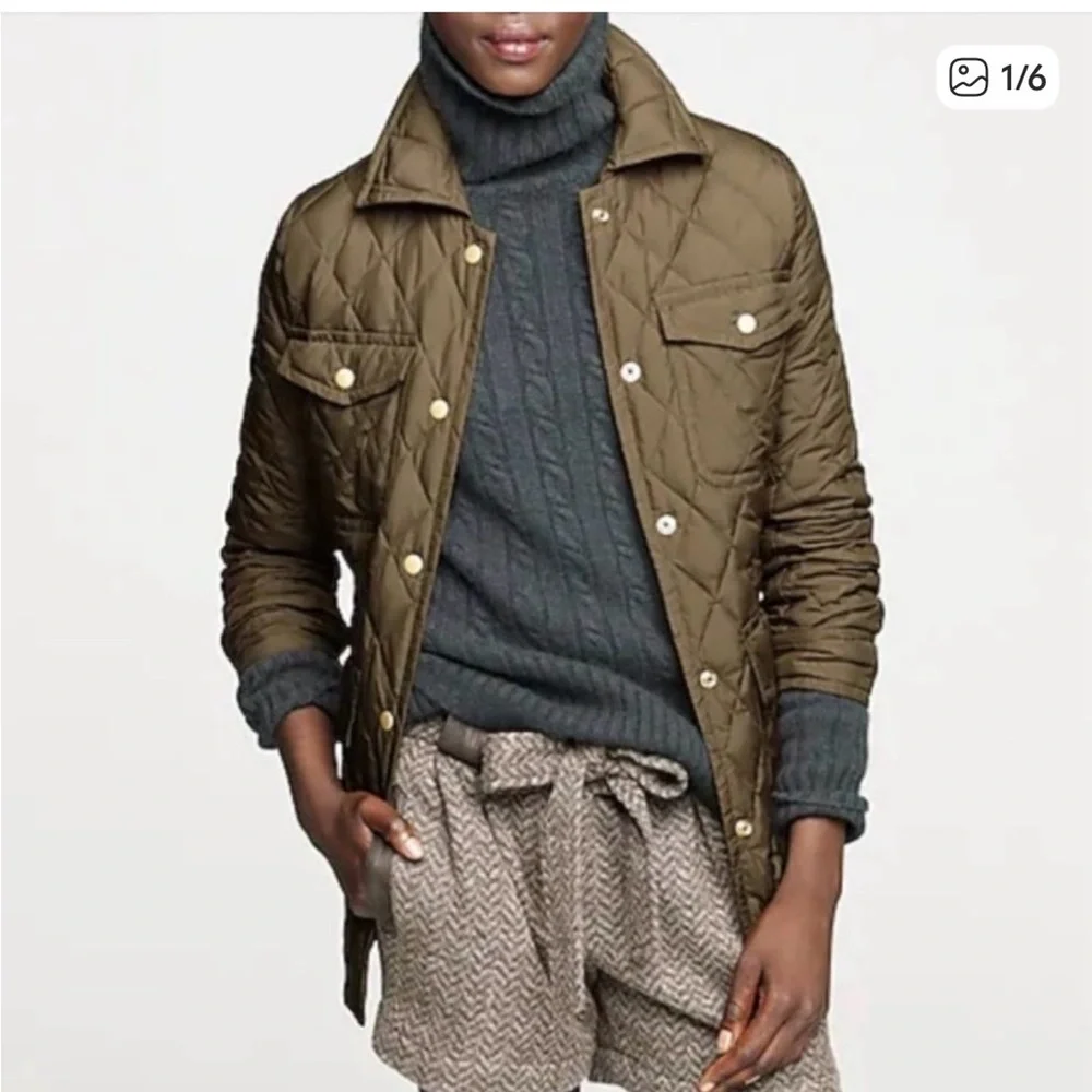 J.Crew Quilted Excursion Jacket in Army Green